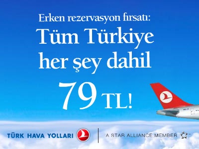 THY ile yurtiçi uçuşlar her şey dahil 79 TL