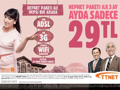 ADSL, 3G ve WiFi Türkiye'de ilk kez TTNET ile tek 