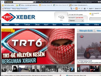 İlk resmi Kürtçe site TRT xeber yayında 
