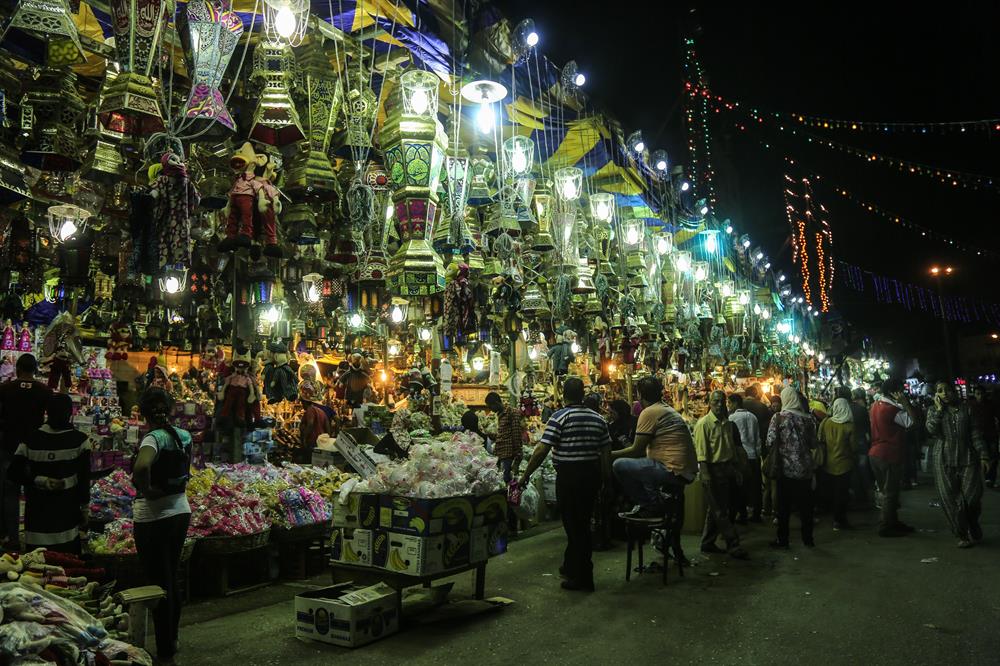 Craftsman Nasir Mohammad makes a Fanous lamp (Ramadan Lantern) at a market ahead of Muslims' Holy Month of Ramadan at Sayyida Zaynab district of Cairo in Egypt on May 17, 2017. The traditional use of fanous as decorations and people hold fanous to celebrate during the holy month of Ramadan.
