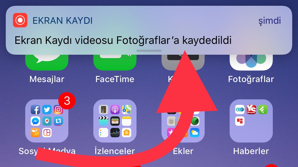 iphone larda ekrandan video kaydi nasil