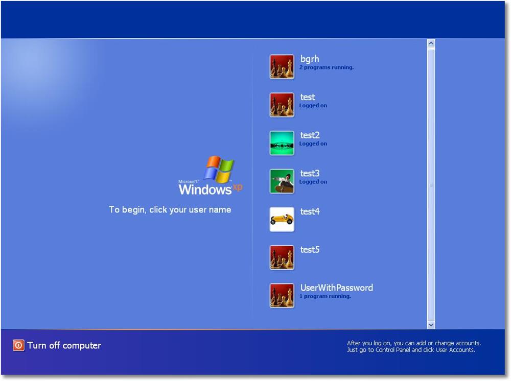 Birden fazla kullanıcı profili oluşturma: Windows XP ile gelen en önemli yeniliklerden biri kuşkusuz birden fazla kişinin sisteme tanımlanabilmesi oldu. Böylece aynı bilgisayarı birden çok kişi kullanabilir hale geldi. Ayrıca bu sistemde kullanıcıların oturumu kapatmasına gerek kalmadan farklı oturumlar arasında geçiş yapmasına da imkan tanındı.