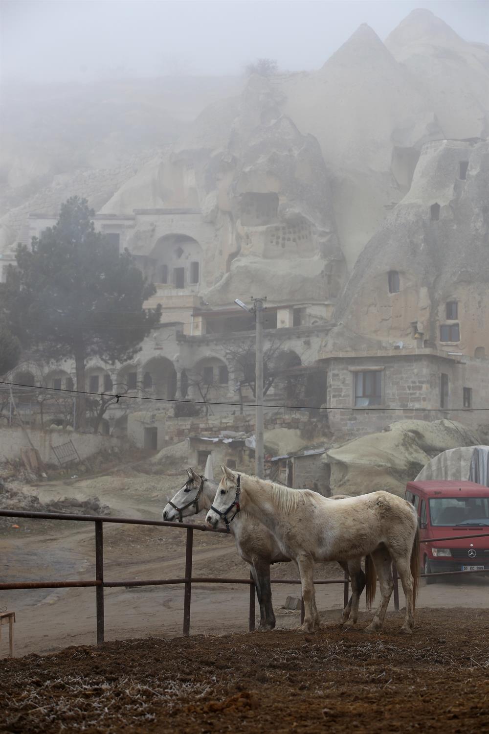 Fog magically covers Cappadocia’s fairy chimneys
