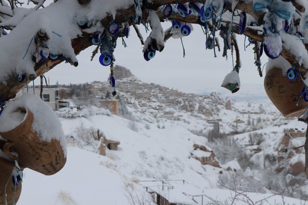 Snowfall in Turkey's Nevşehir