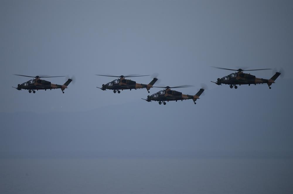 Turkish ATAK helicopter pounds targets during EFES 2018 military drills