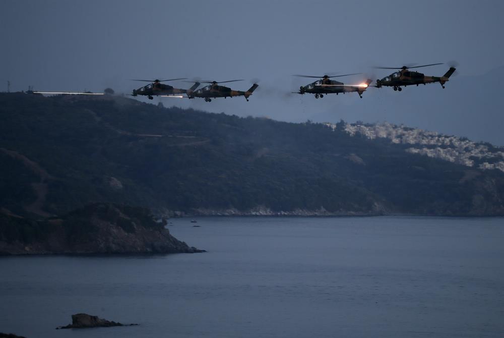 Turkish ATAK helicopter pounds targets during EFES 2018 military drills