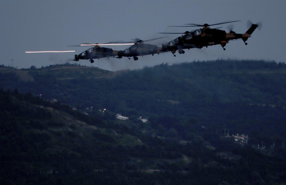 Turkish ATAK helicopter pounds targets during EFES 2018 military drills