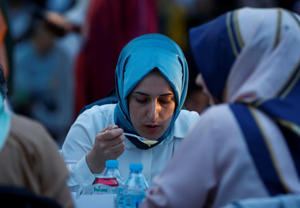 Iftar on the first day of Ramadan 