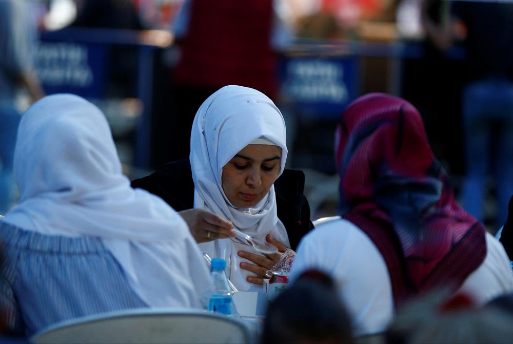 Iftar on the first day of Ramadan 