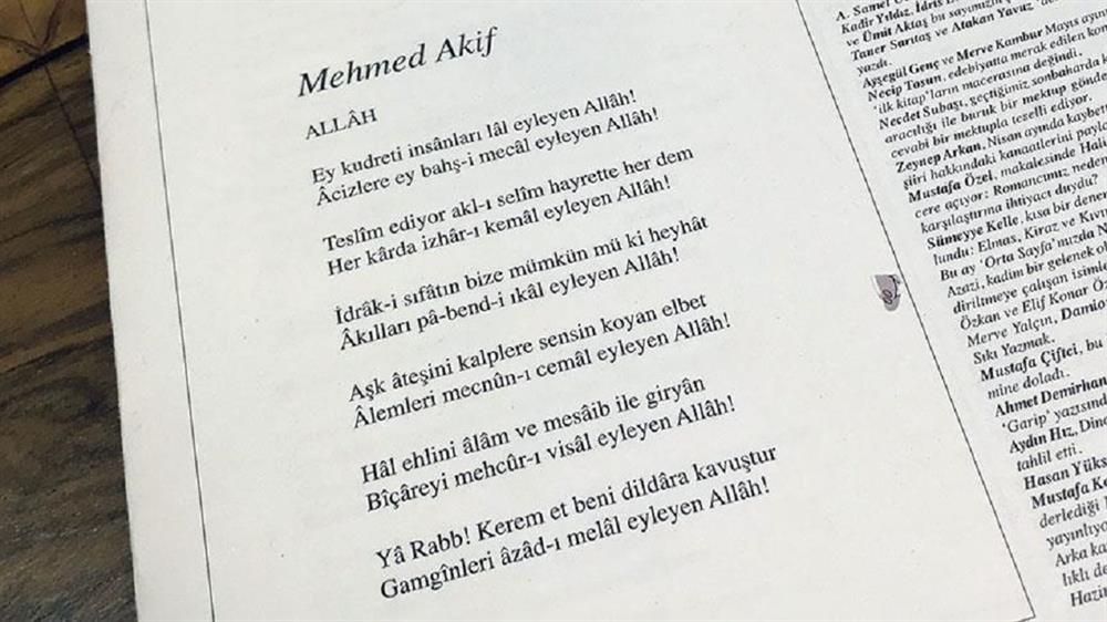 Mehmet Akif In Yeni Bir Siiri Ilk Kez Yayinlandi