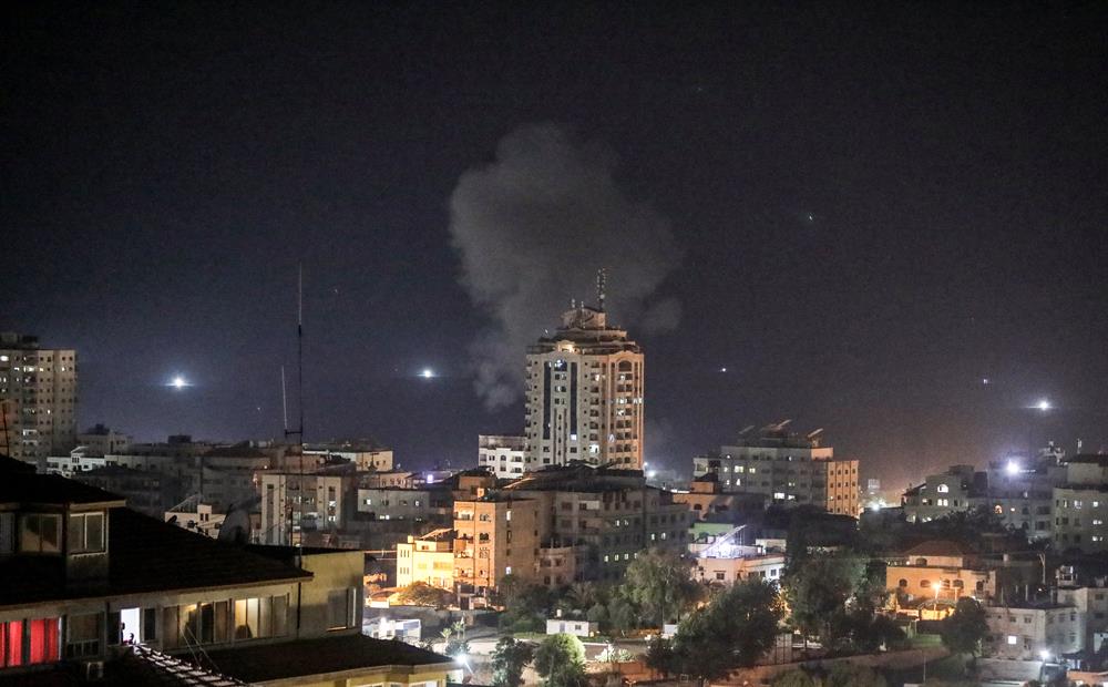 Smoke rises after Israeli army conducted air strikes 