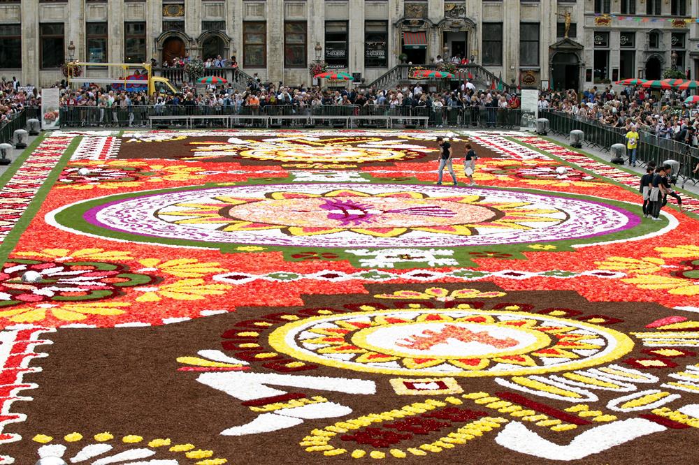 Flower Carpet laid at Grand Place Square