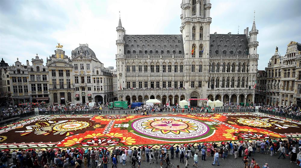 Flower Carpet laid at Grand Place Square