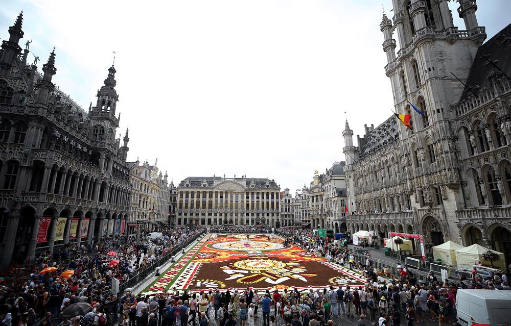 Flower Carpet laid at Grand Place Square