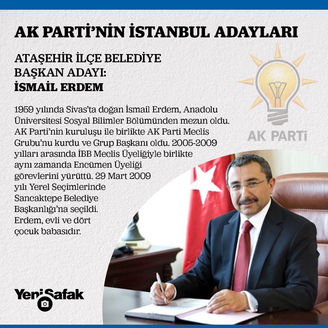 ak parti nin atasehir belediye baskan adayi atasehir adayi ismail erdem kimdir yeni safak