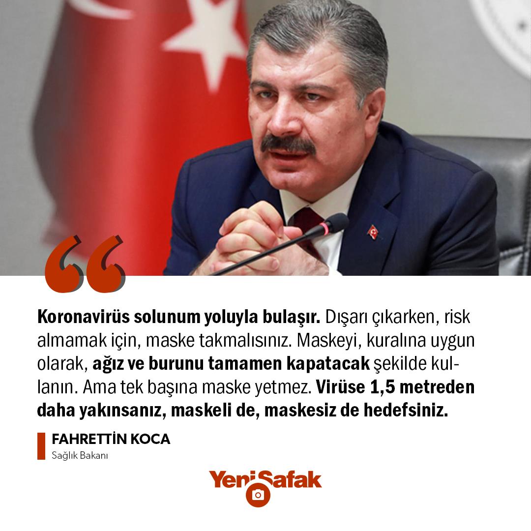 Saglik Bakani Fahrettin Koca Dan Uyari Viruse 1 5 Metreden Daha Yakinsaniz Maskeli De Maskesiz De Hedefsiniz Infografikler