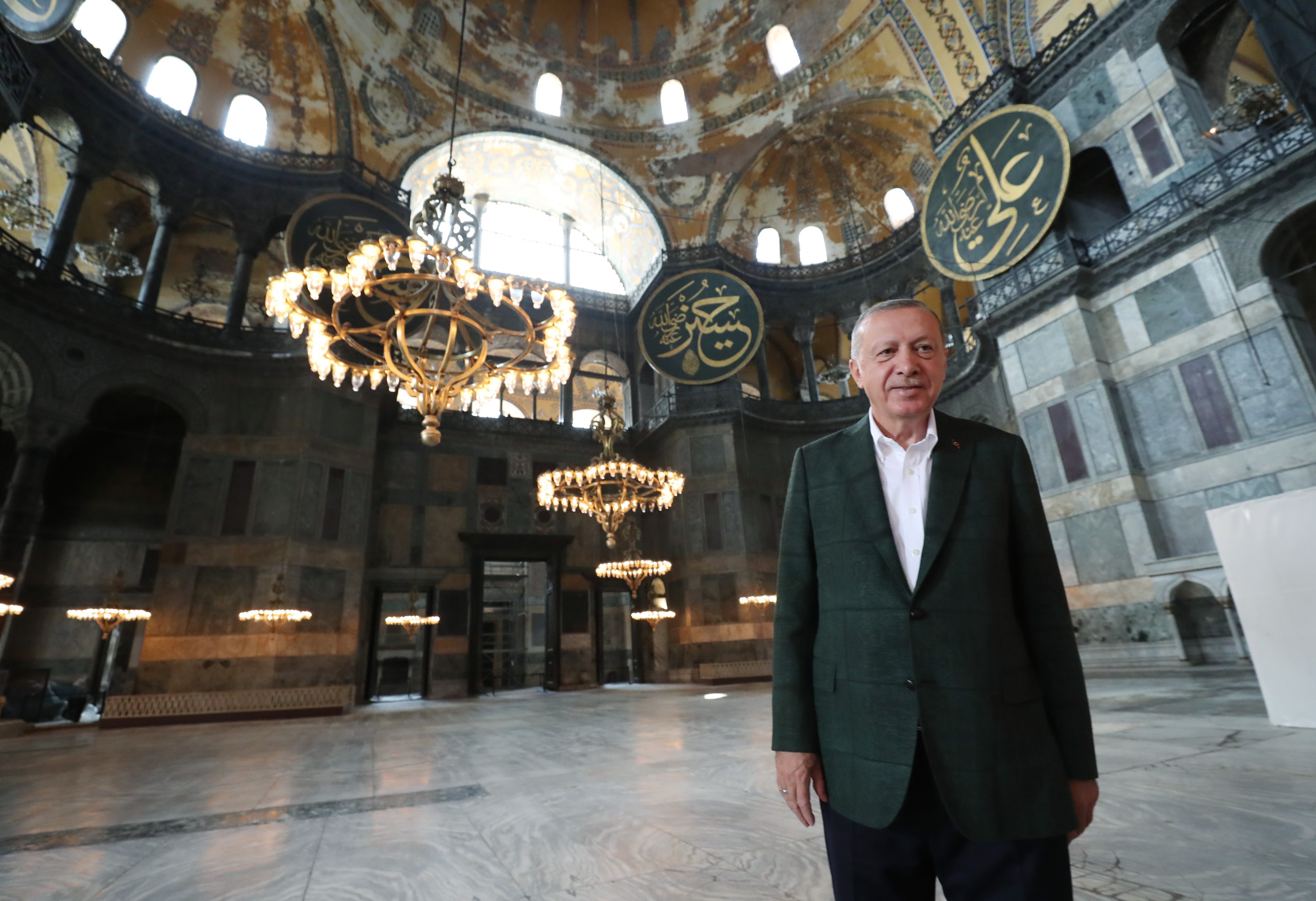 Cumhurbaşkanı Recep Tayyip Erdoğan Ayasofya Camii&#39;nde incelemelerde bulundu - Yeni Şafak