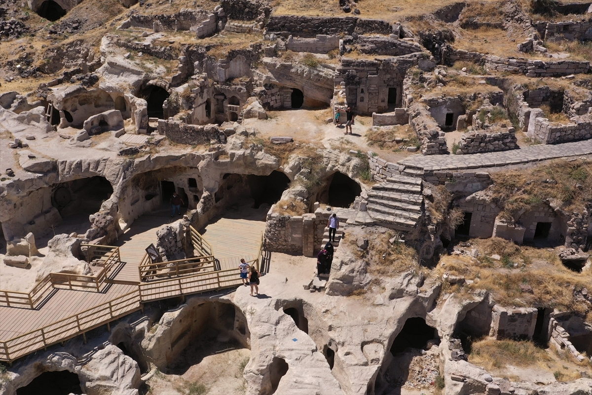Historical slope settlement Kayasehir in Turkey's Nevsehir