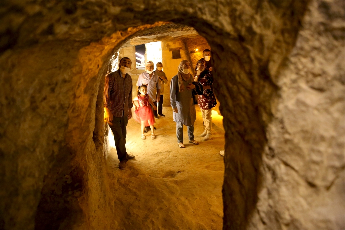 Historical slope settlement Kayasehir in Turkey's Nevsehir