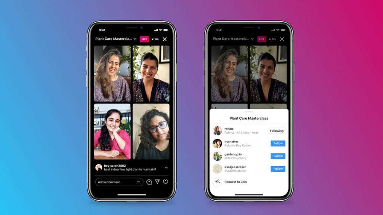 instagram a 4 kisilik canli yayin