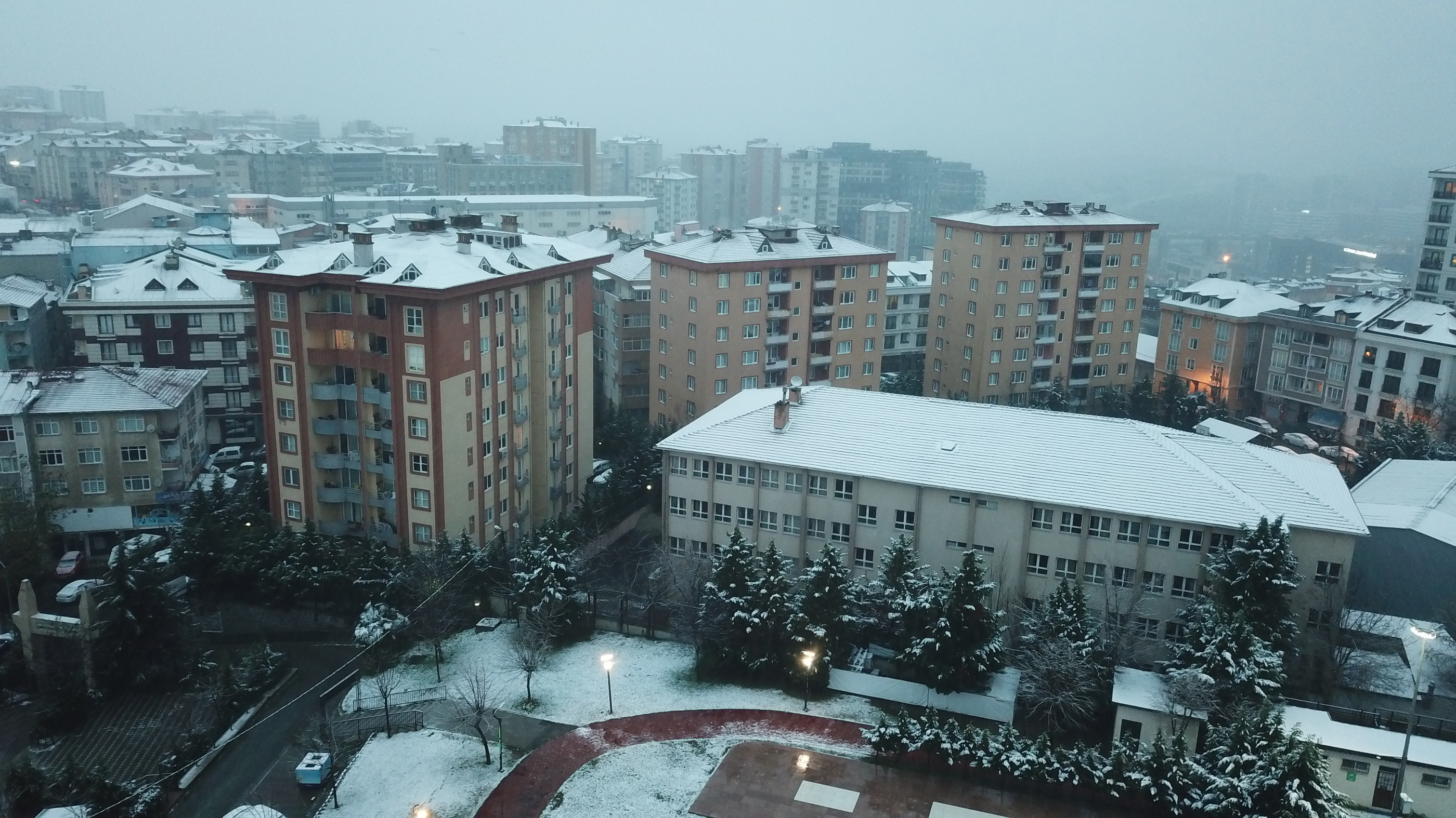 Aerial images dazzle as 'magical snowfall' dusts historical Istanbul