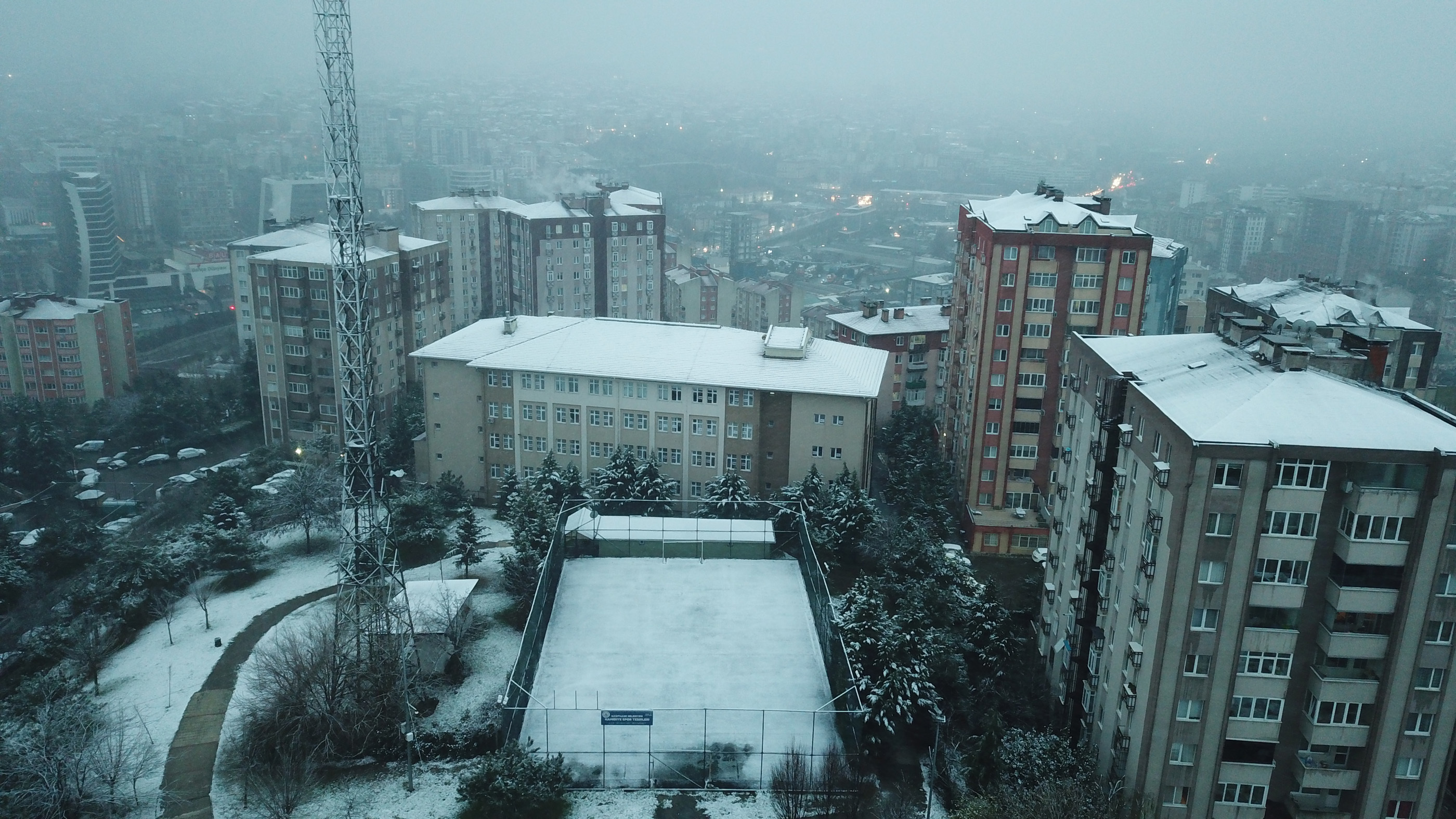 Aerial images dazzle as 'magical snowfall' dusts historical Istanbul