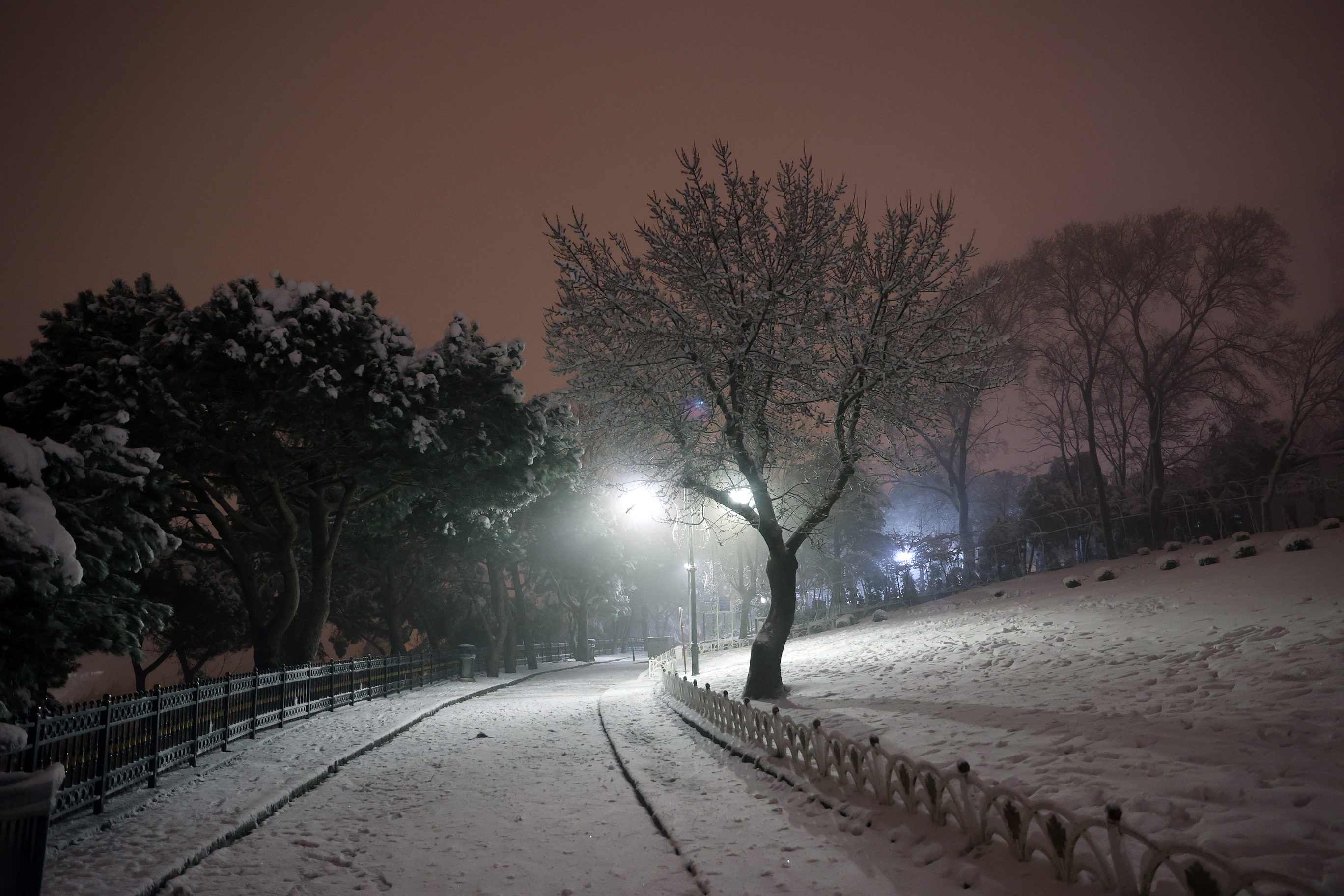 Istanbulites wake up to snow during weekend curfew