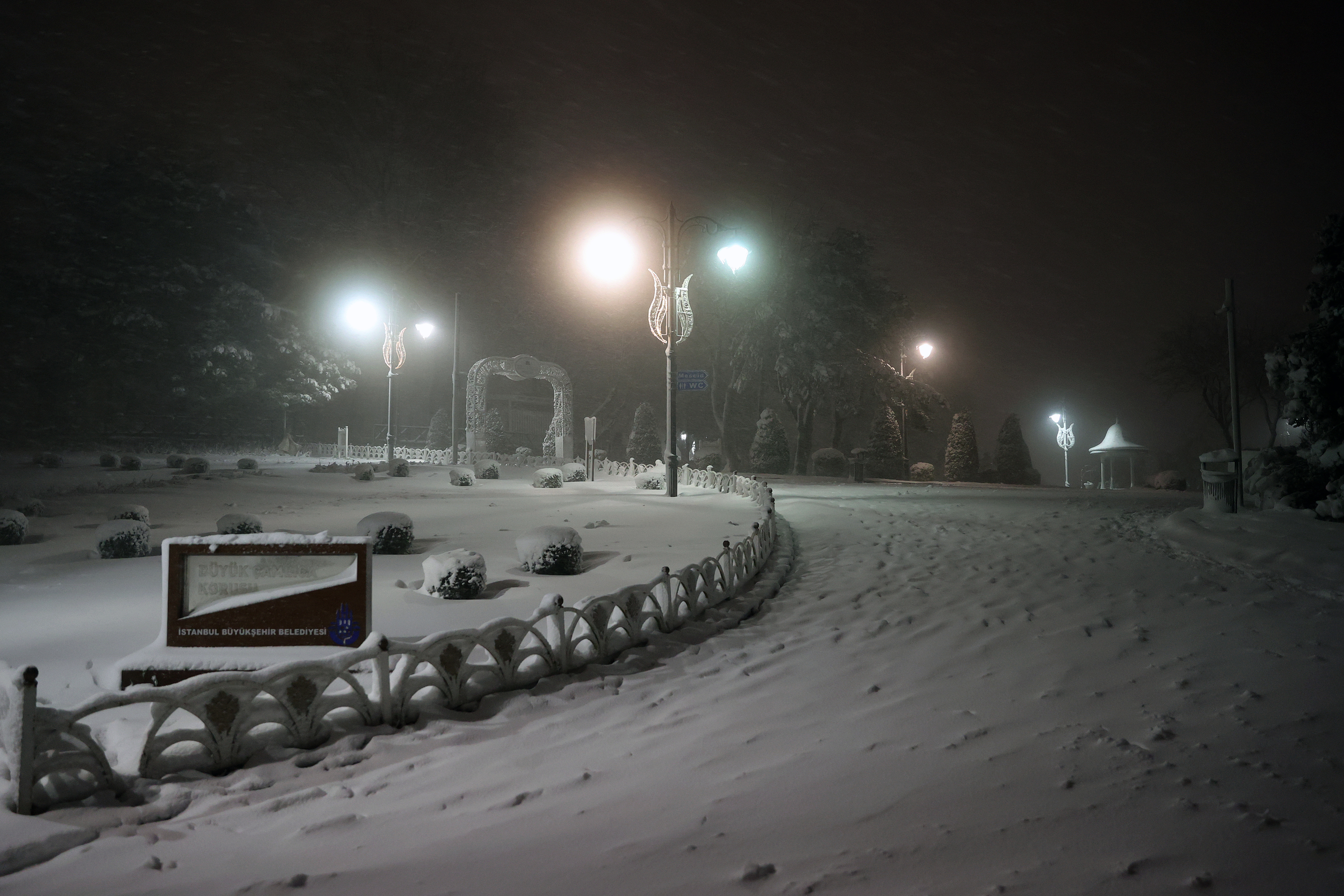 Istanbulites wake up to snow during weekend curfew