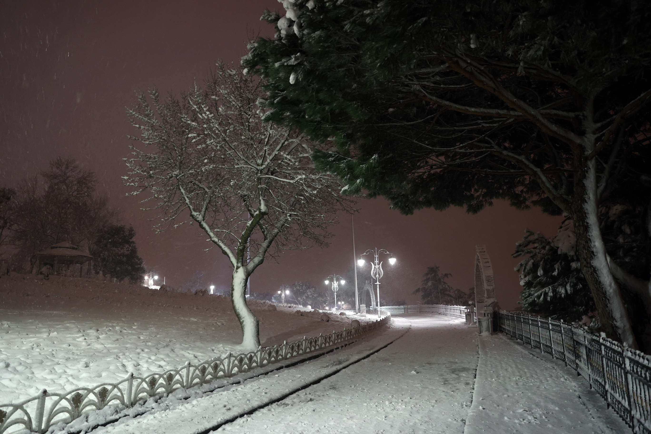 Istanbulites wake up to snow during weekend curfew