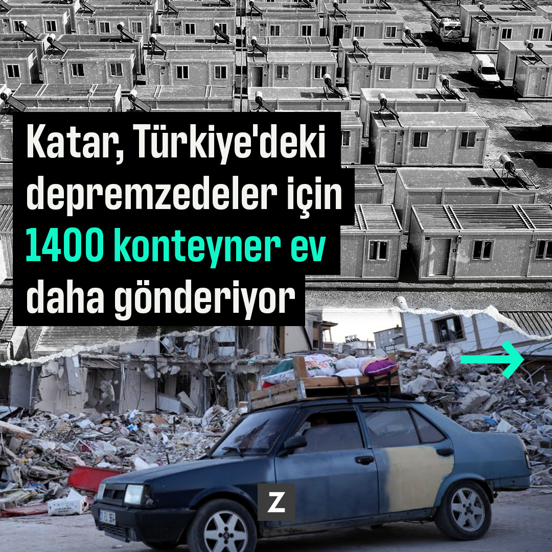 Katar, Türkiye'deki depremzedeler için 1400 konteyner ev daha gönderiyor