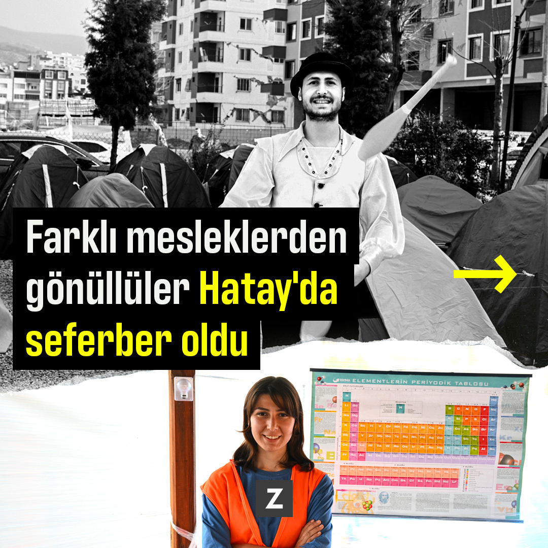 Farklı mesleklerden gönüllüler Hatay'da seferber oldu