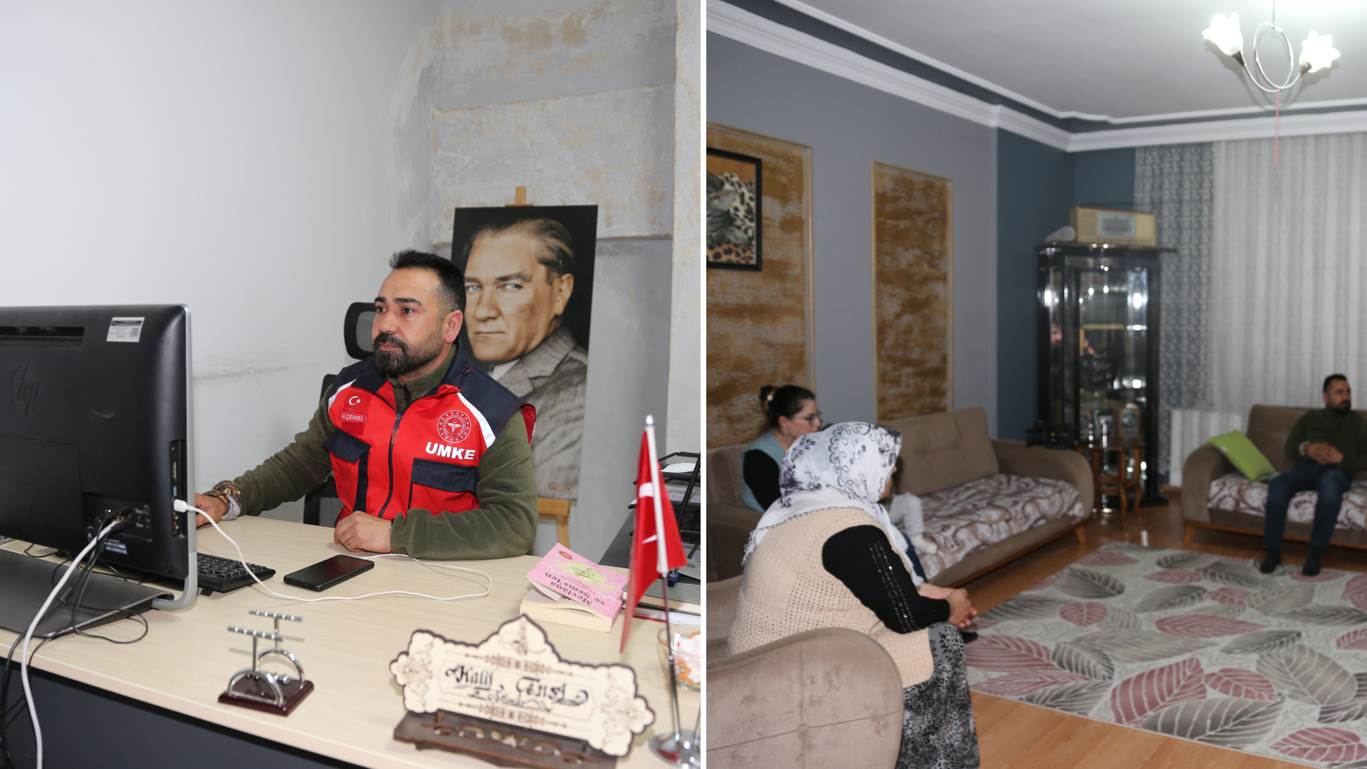 Evini depremzede aileye açan UMKE görevlisi, çalıştığı kuruma yerleşti