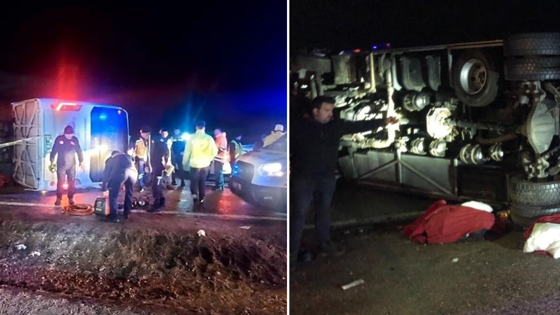 Deprem bölgesinden dönenleri taşıyan otobüs devrildi: Üç ölü, 19 yaralı