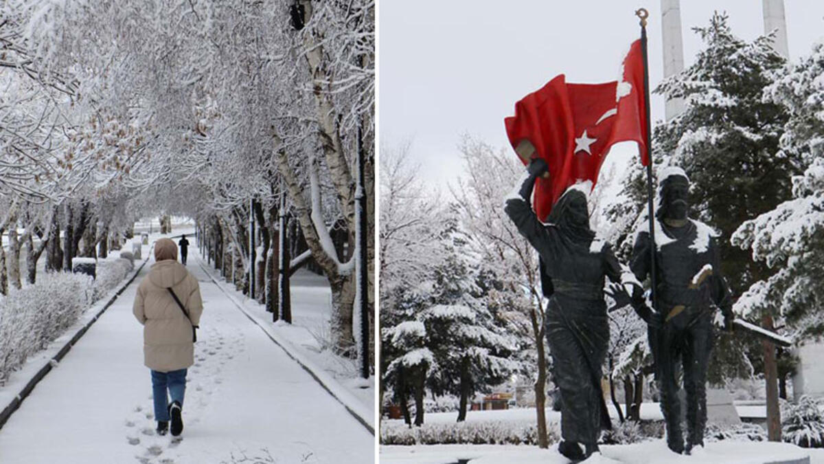 Erzurum'da nisanda kar sürprizi