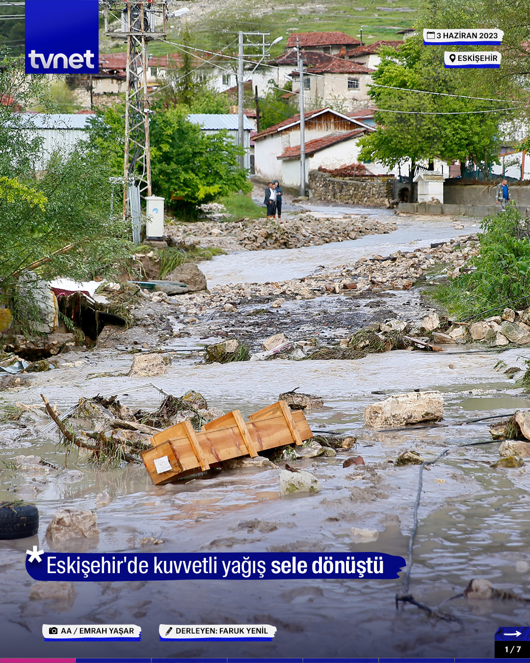 Eskişehir'de kuvvetli yağış sele neden oldu