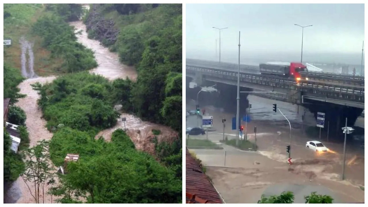 Samsun'da sağanak hayatı felç etti: Yollar göle döndü