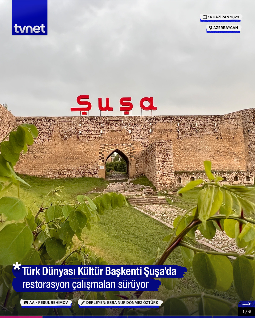 Türk Dünyası Kültür Başkenti Şuşa'da restorasyon çalışmaları sürüyor