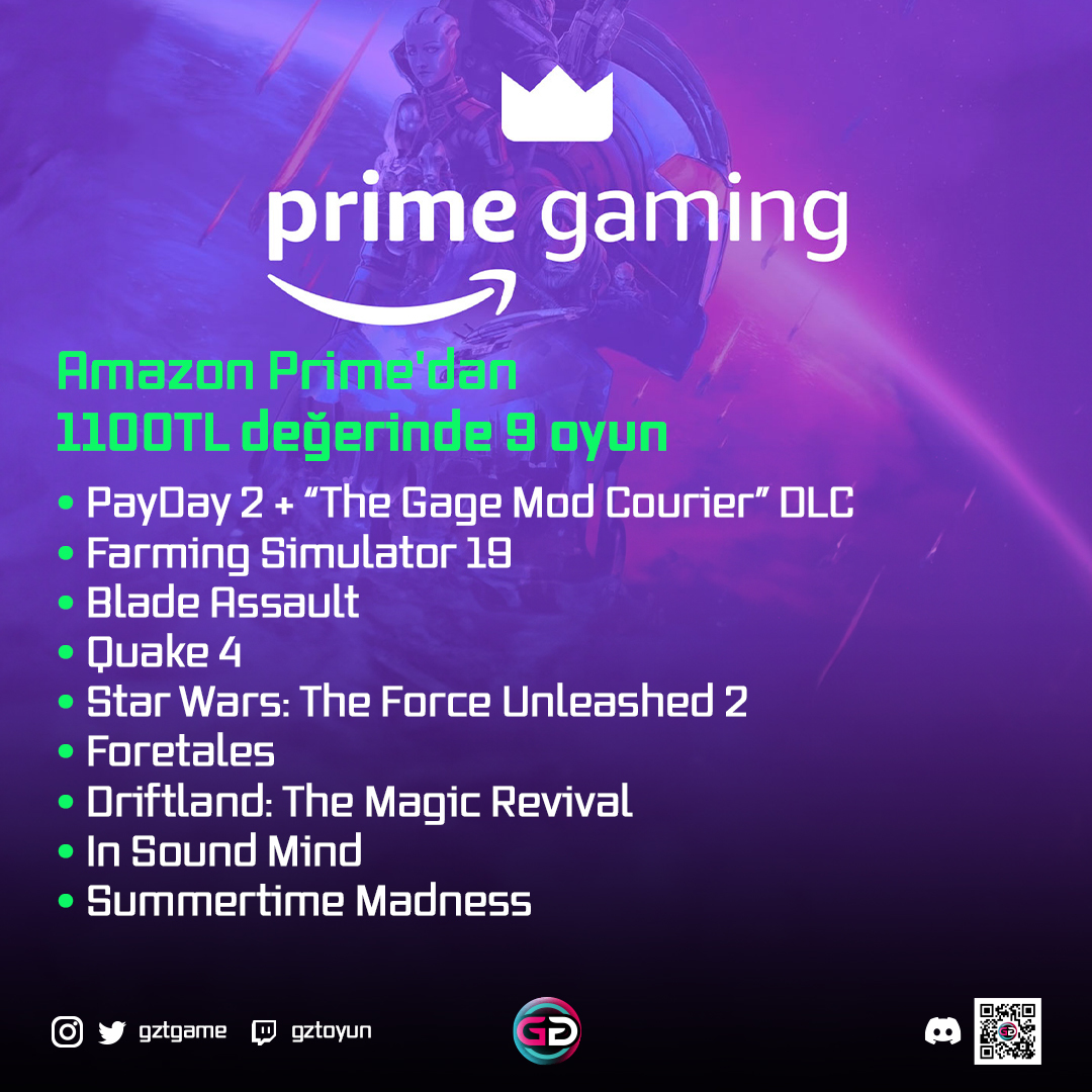 Amazon Prime'dan bedava oyun yağmuru