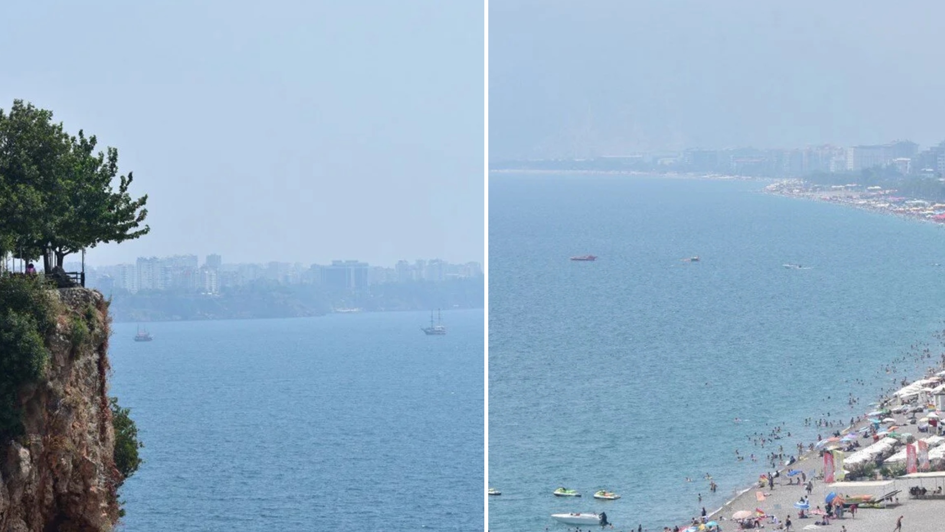 Antalya'da sıcak hava ve yüksek nem bunalttı: Beydağları nemden görünmez oldu