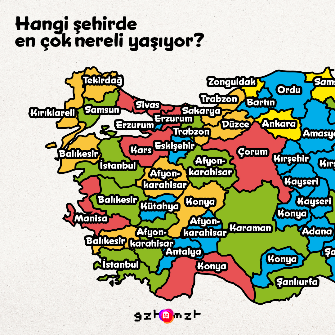 Hangi şehrimizde en çok nereli insan yaşıyor?