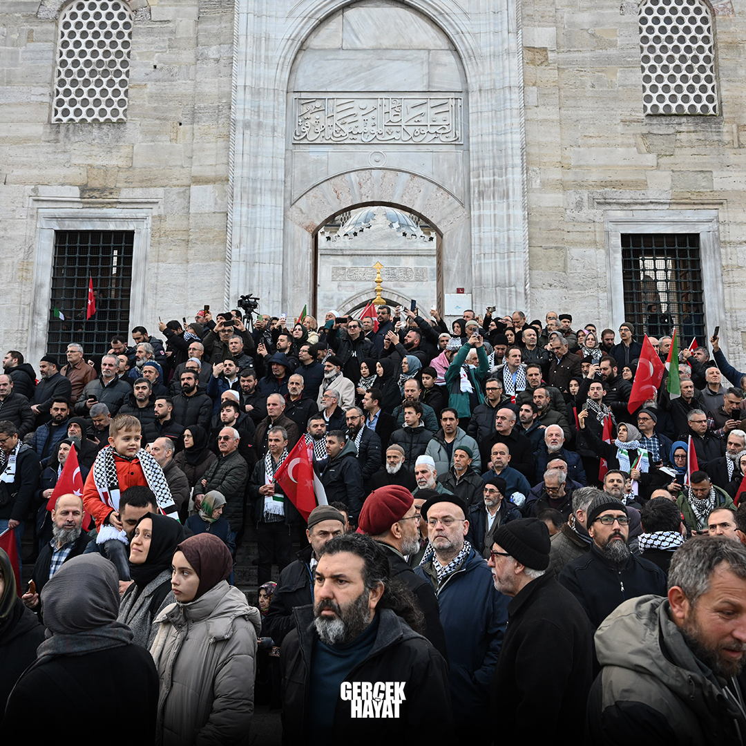 Şehitlere rahmet Filistin'e destek eylemi