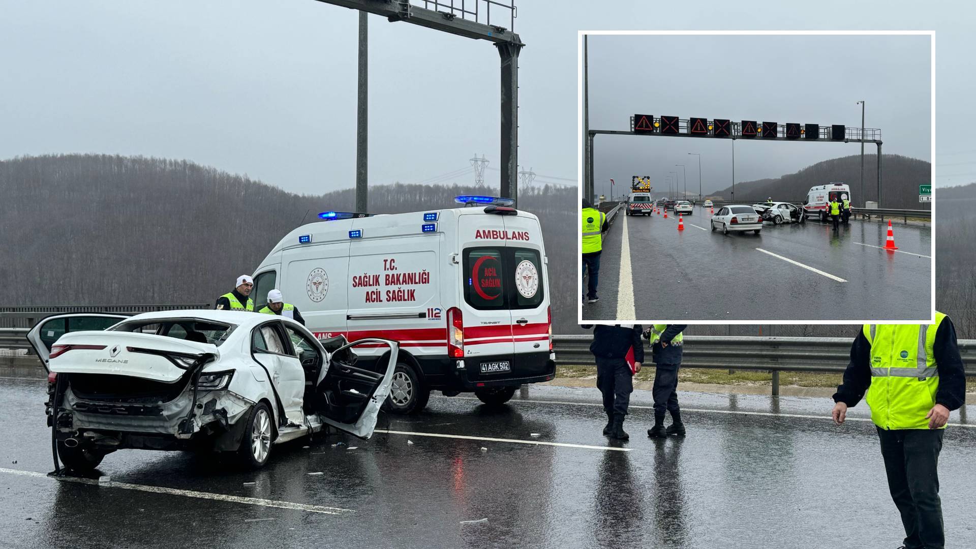 Kuzey Marmara Otoyolu'nda kaza: 5 kişi yaralandı