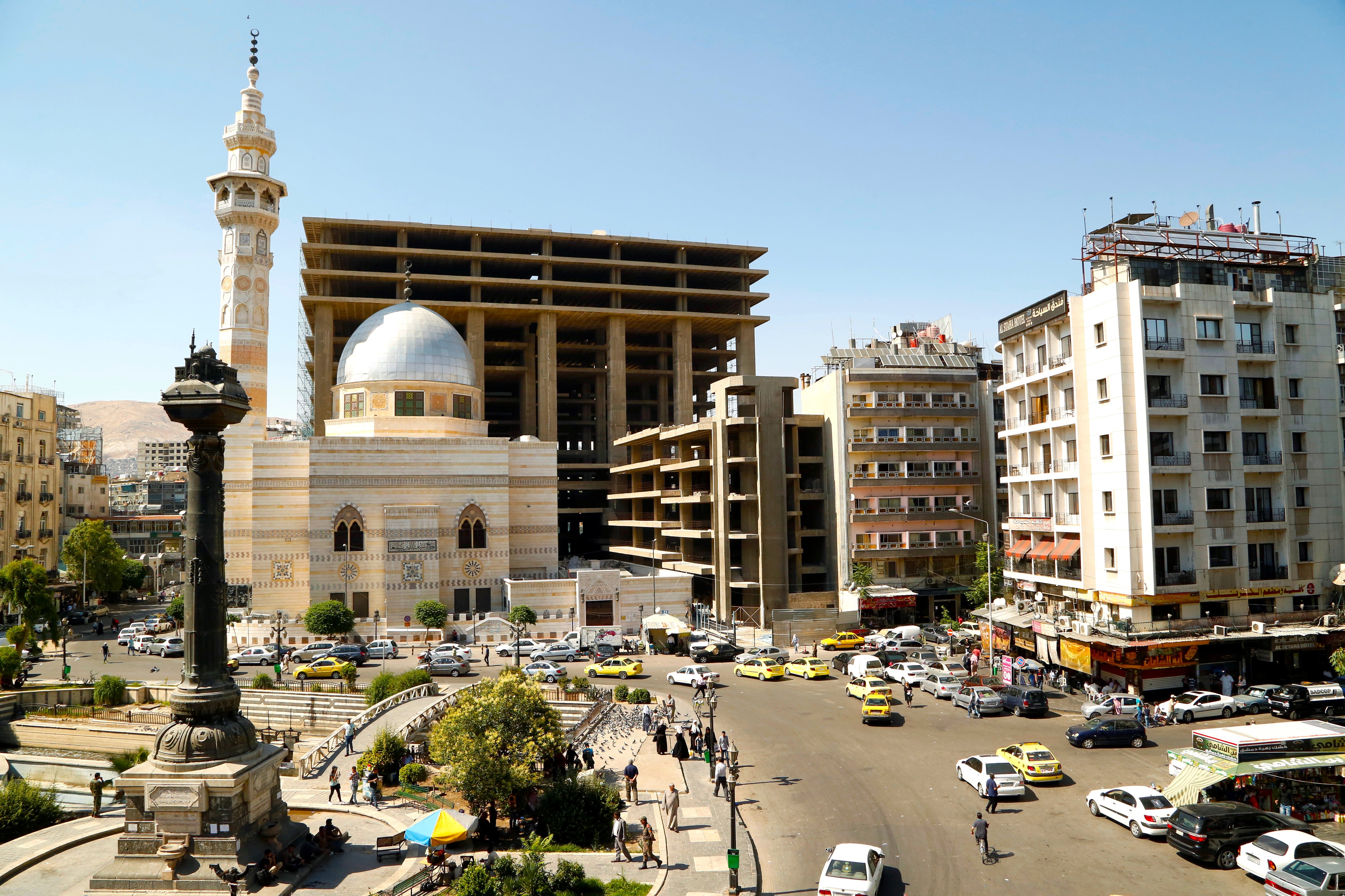 Şam'ın merkezinde Yıldız Camii'li bir Telgraf Anıtı