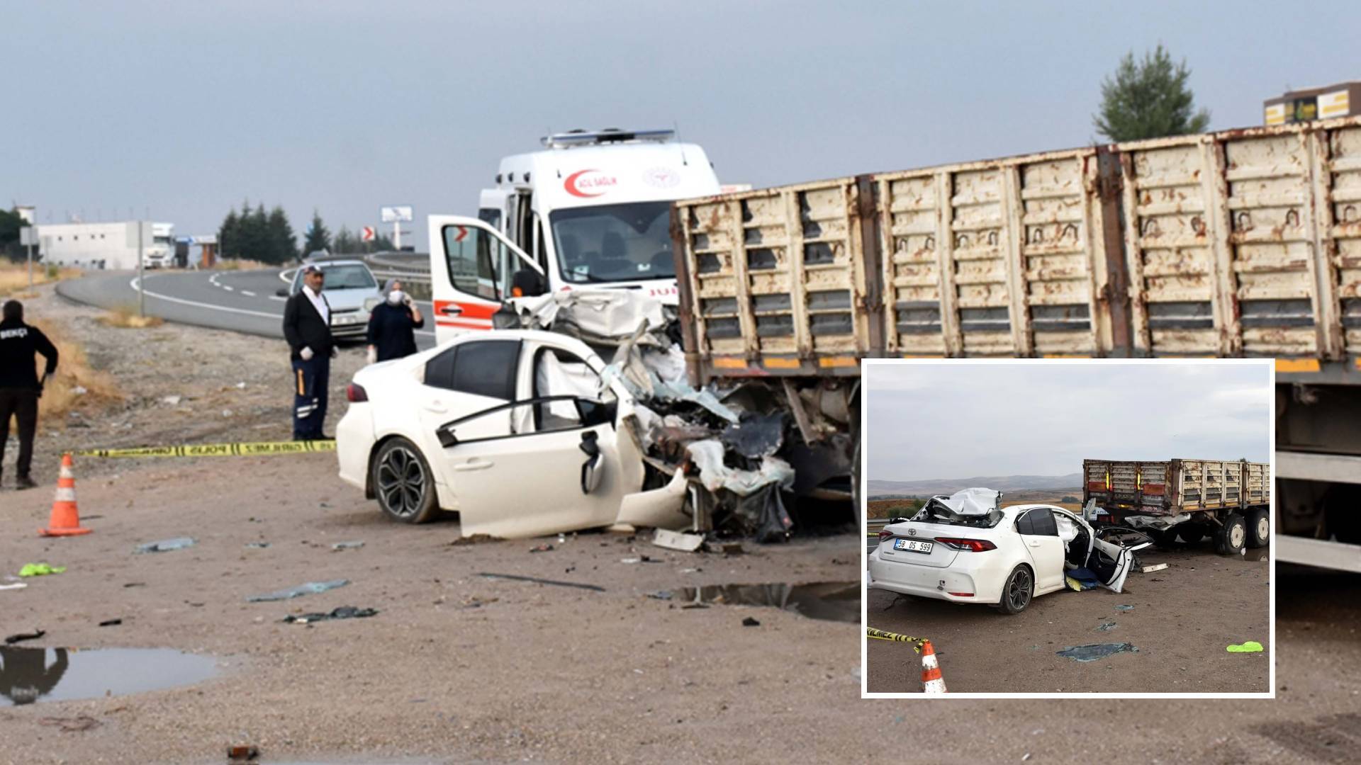 Amasya'da kaza: Tıra çarpan otomobildeki 5 kişi yaralandı