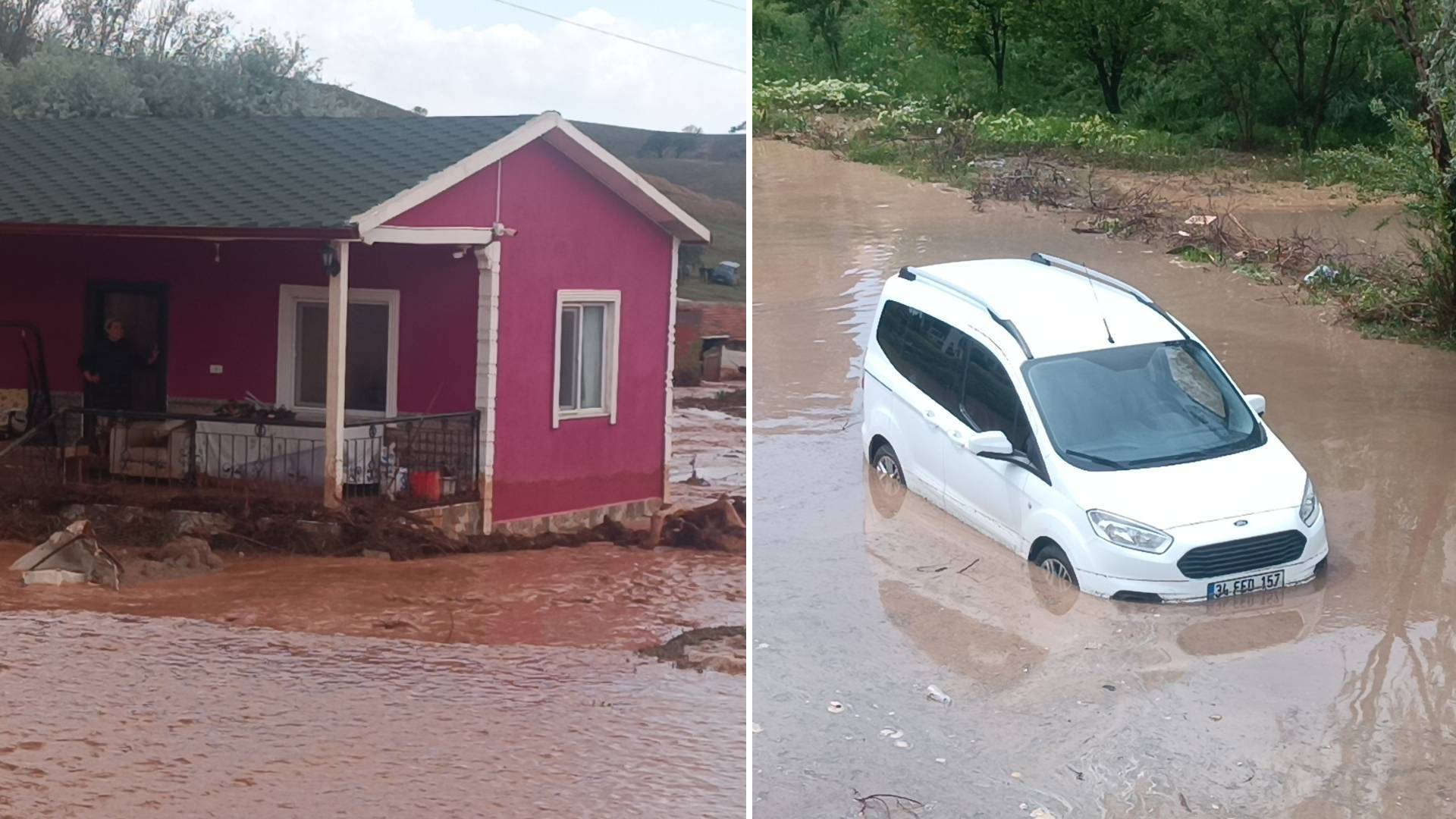 Kırıkkale ve Ankara'da sağanak taşkınlara neden oldu: Evleri su bastı