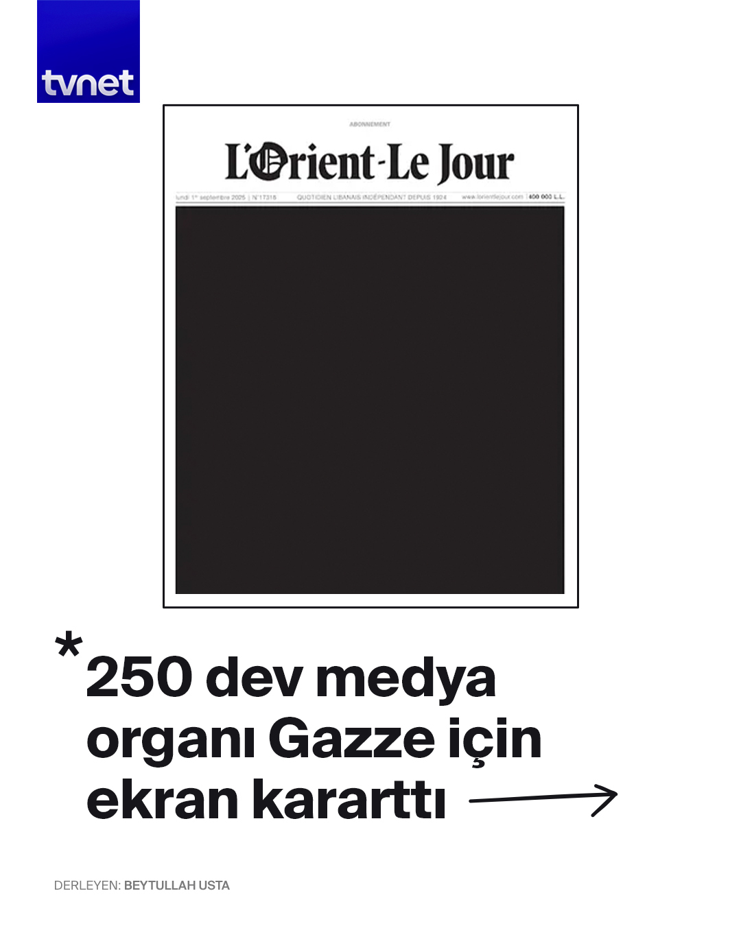 250'den fazla gazete manşetlerini kararttı: Gazze'de öldürülen gazeteciler için protesto