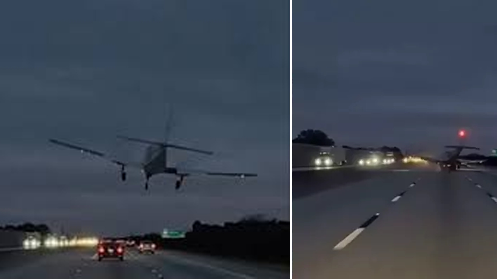 Otoyolda korku dolu anlar! Uçaktakiler burnu kanamadan kurtuldu