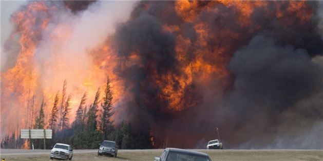 3	بعد حریق غابة Fort McMurray في منطقة  Wood Buffalo؛ أعلنت ولایة ألبرتا حالة الطوارئ في كندا. وقد نَجُمت عن الحریق خسائر جمة: فقد احترقت مساحة تُقَدر بـ 589 هكتاراً، وحوالي 2400 مبنى، و665 مساحة تخییم. ولم تحدث خسائر بشریة.
