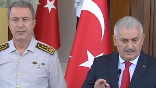 Prime Minister Yıldırım made a statement at the Çankaya Mansion 