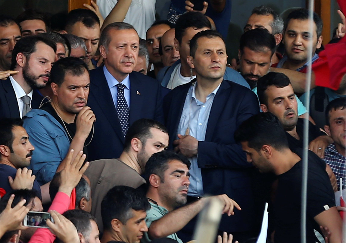 Addressing the crowd at the airport, Erdoğan called the coup plotters as traitors.